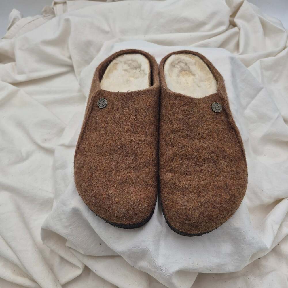 Birkenstock Zermatt Shearling Wool Felt Brown size EU 39 US 8-8.5